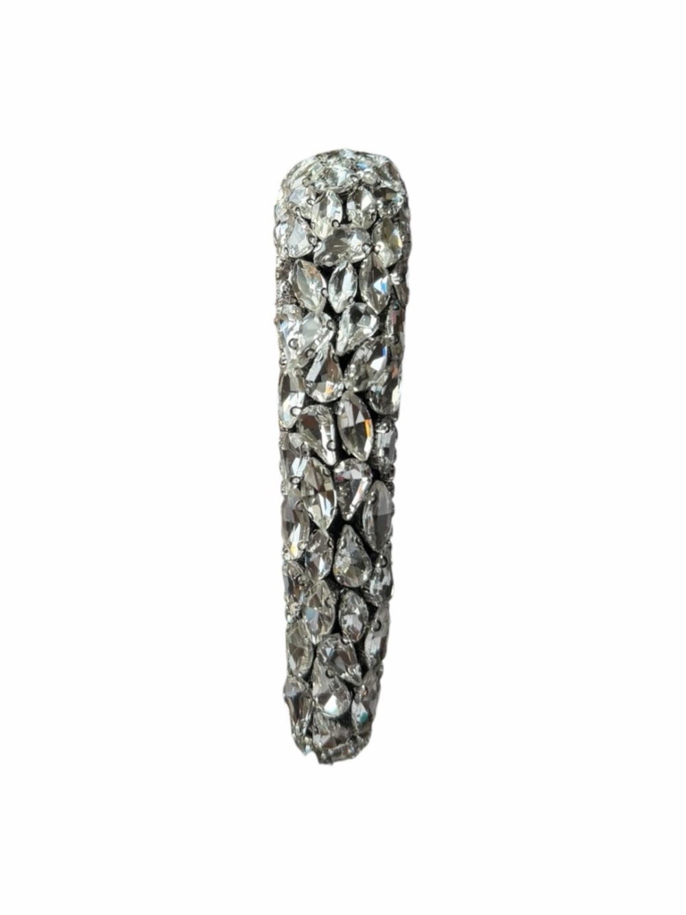 Crystal Rhinestone Padded Headband Silver Statement Wide Glam Hairpiece - Picture 4 of 9